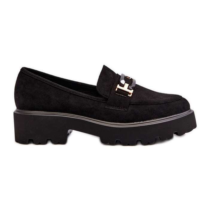 Damen-Mokassins mit Verzierung Schwarz Omavia