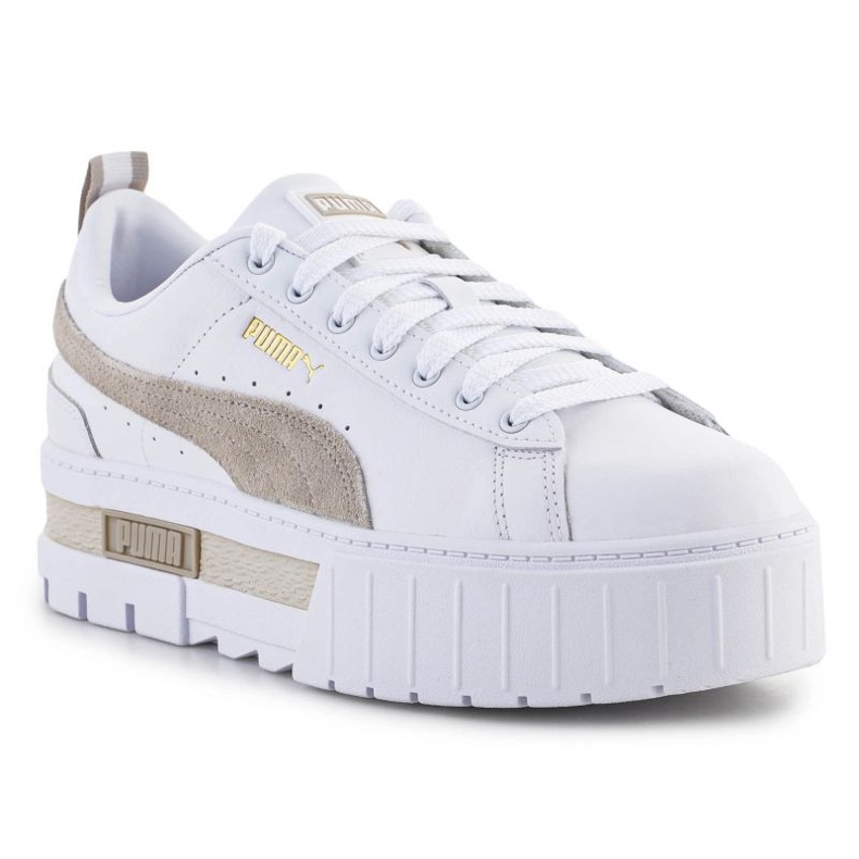 Puma Mayze Lth Plattform W Schuhe 381983-02 weiß