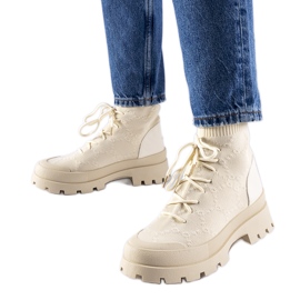 Beigefarbene High-Top-Sneaker Éric