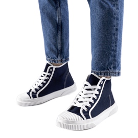 Marineblaue High-Top-Sneaker von Pozzuolo