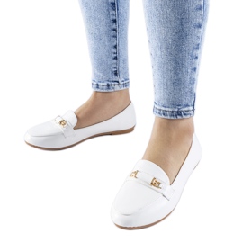 Weiße Mokassins mit Velino-Schnalle