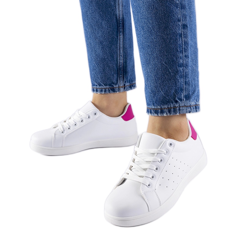 Weiße und rosafarbene Bourassa-Sneaker