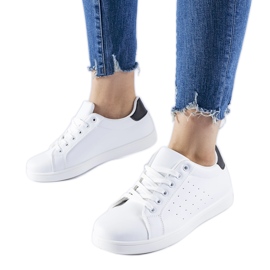 Weiße und schwarze Bourassa-Sneaker