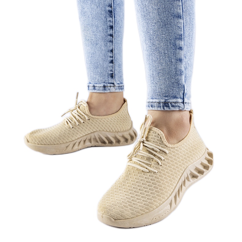 Beige Stoff-Sneaker von Derek