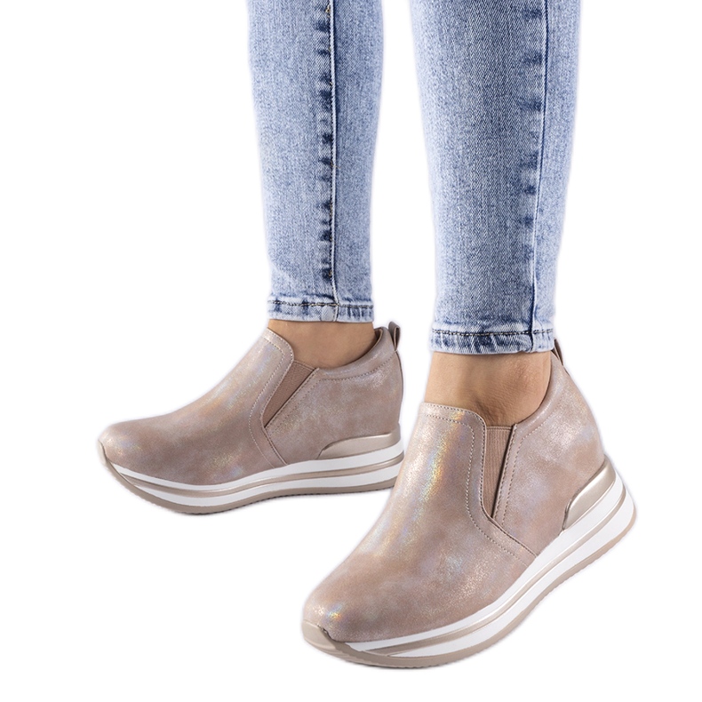 Hellrosa Alquippa-Sneaker mit Keilabsatz