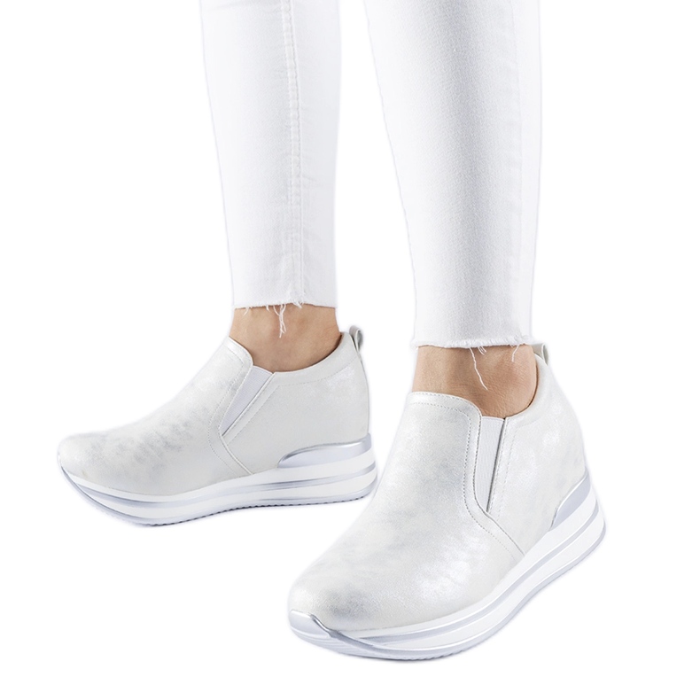 Alquippa-Sneaker mit silbernem Keilabsatz silber-