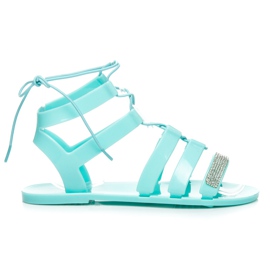 L. Day Römerstiefel aus Gummi blau