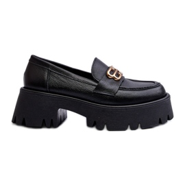 Zazoo 20164 Damen-Loafer aus Naturleder, Schwarz