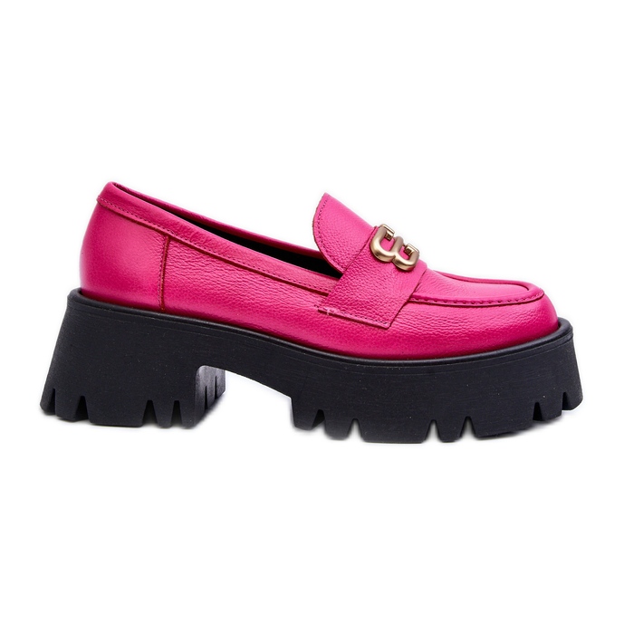 Zazoo 20164 Damen-Loafer aus Naturleder, Fuchsia rosa