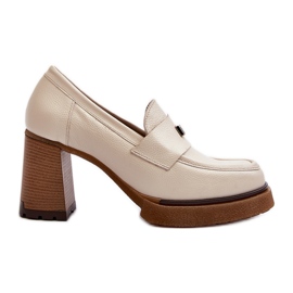 Zazoo 20169 Beige Leder-High-Heel-Schuhe