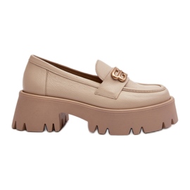 Zazoo 20164 Damen-Loafer aus Naturleder, Beige