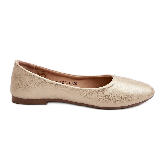 Klassische Ballerinas aus Leder, Gold Stacee golden