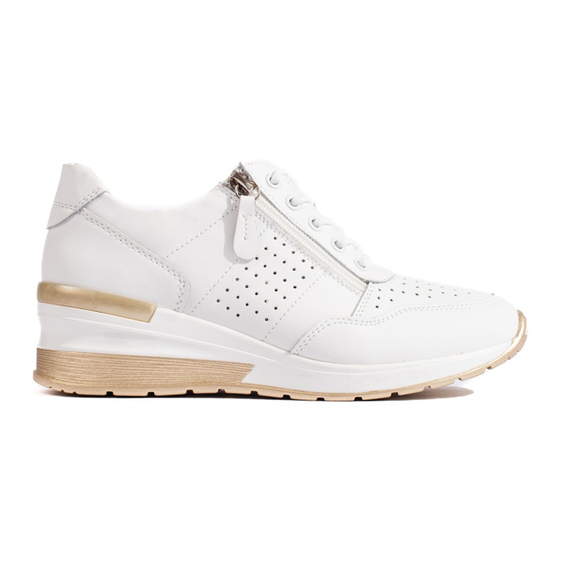 Keilsneaker aus Leder in Weiß