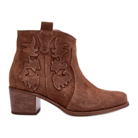 Zazoo 3426 Damen-Cowboystiefel aus Wildleder, Braun