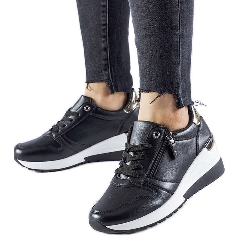 Schwarze Sneakers mit Marietta-Reißverschluss