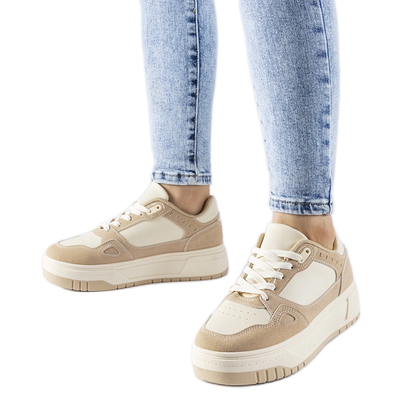 Hellbeige Pomona-Plateau-Sneaker