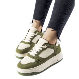 Grün-weiße Pomona-Plateau-Sneaker