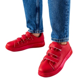 Rote Sneaker mit Klettverschluss von Paré