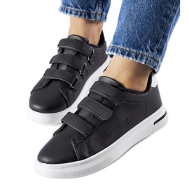 Schwarze Sneaker mit Klettverschluss von Paré