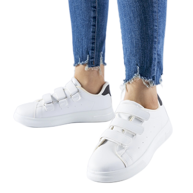 Weiße Sneaker mit Klettverschluss von Paré