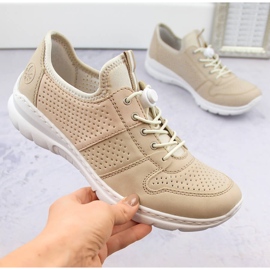 Bequeme Damen-Sportschuhe, Beige, Rieker L3254-62