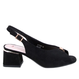 Seastar Vandell Schwarze Sandaletten mit hohen Absätzen