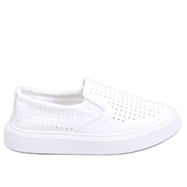 Weiße, durchbrochene Slip-On-Sneaker von Towns