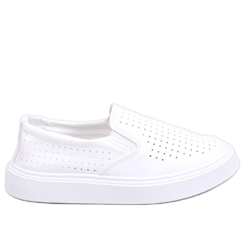 Weiße, durchbrochene Slip-On-Sneaker von Towns