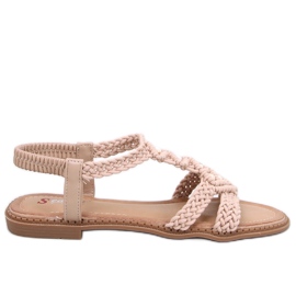 Ashes Khakifarbene Boho-String-Sandalen beige