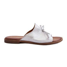 Zazoo 2659 Damen Lederhausschuhe Silber