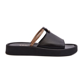 Zazoo 2896 Damen-Leder-Flip-Flops, Schwarz