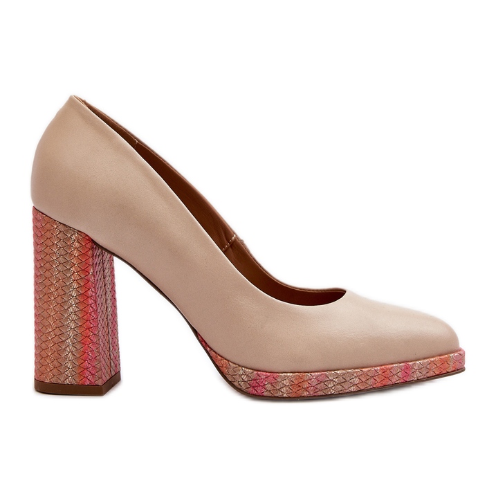 Laura Messi 2746 Hellbeige Pumps mit hohem Absatz
