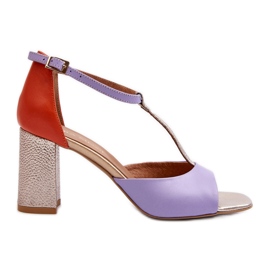 Ledersandalen mit hohem Absatz Laura Messi 2759 Lila