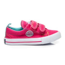 American Club Sport Turnschuhe mit Klettverschluss rosa