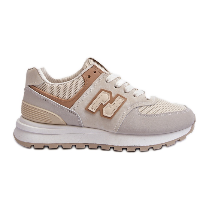 Beige Damen Sneakers Sportschuhe Alettesa