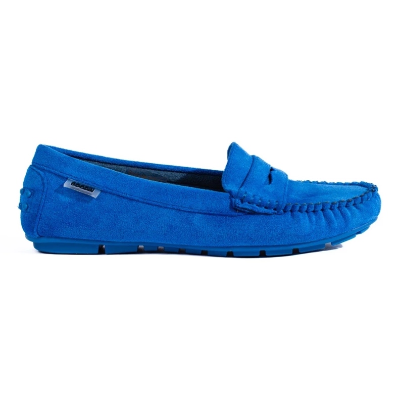 Blaue Wildleder-Slipper