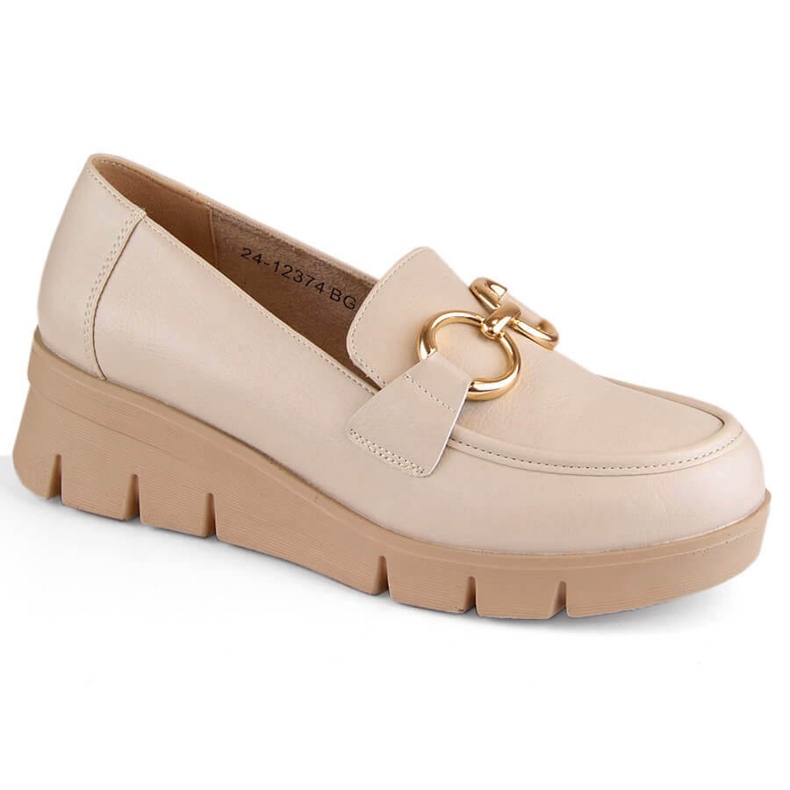 Damenschuhe, Keilmokassins, beige Potocki SZ12374