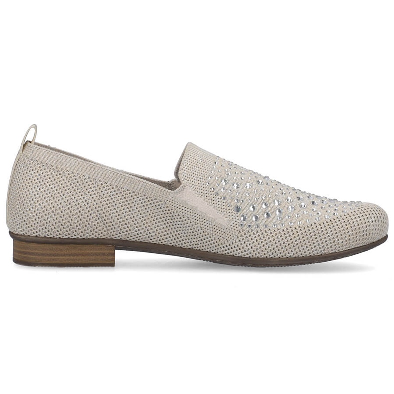 Bequeme Damen-Slipper mit niedrigem Absatz Rieker 51989-64 beige
