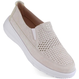 Durchbrochene Sport-Slip-On-Schuhe aus Leder für Damen T.Sokolski 278 grau