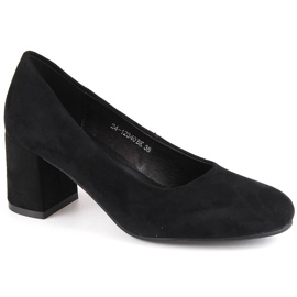 Damenpumps aus schwarzem Wildleder mit hohen Absätzen Potocki SZ12340