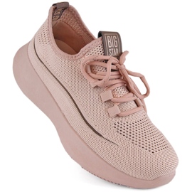 Durchbrochene Slip-on-Sportschuhe für Damen in Nude Big Star NN274664 rosa