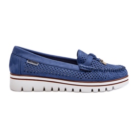 Durchbrochene Damen-Mokassins Blue Twista blau