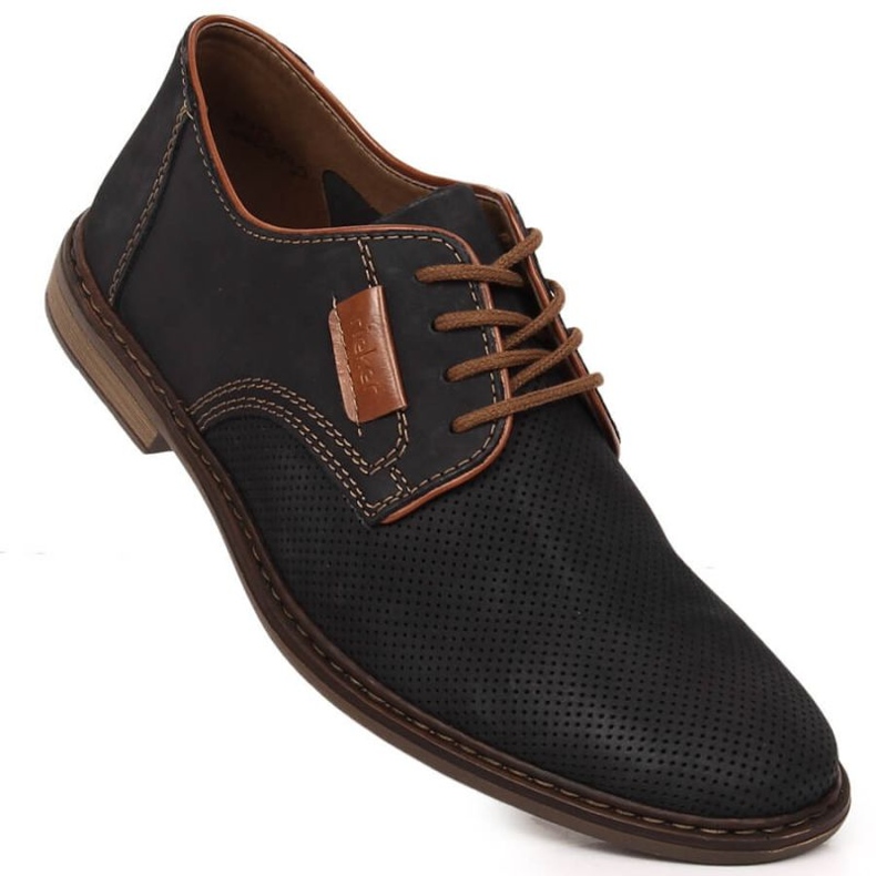 Bequeme Lederschuhe Rieker M RKR576 Marineblau