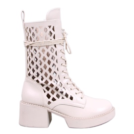 Vines Beige durchbrochene Stiefeletten