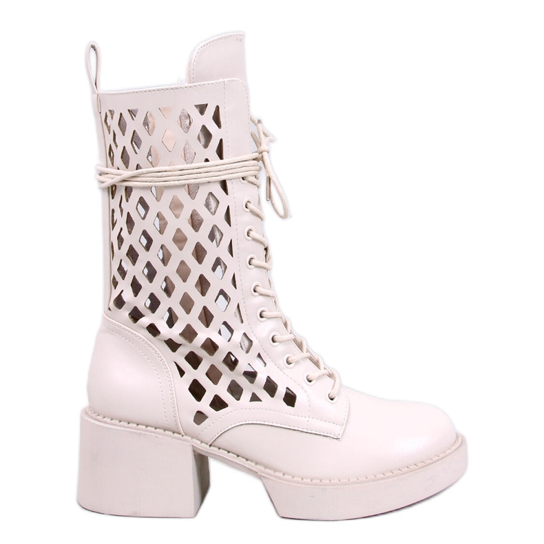 Vines Beige durchbrochene Stiefeletten