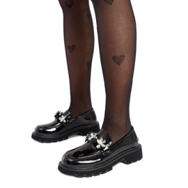 Schwarze Lackleder-Mokassins Goe NN2N4200