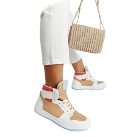 Weiße und beige High-Top-Sneaker von Eagan