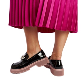 Schwarze Ledermokassins Goe LL2N4039