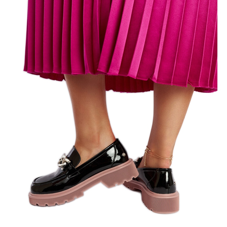 Schwarze Ledermokassins Goe LL2N4039