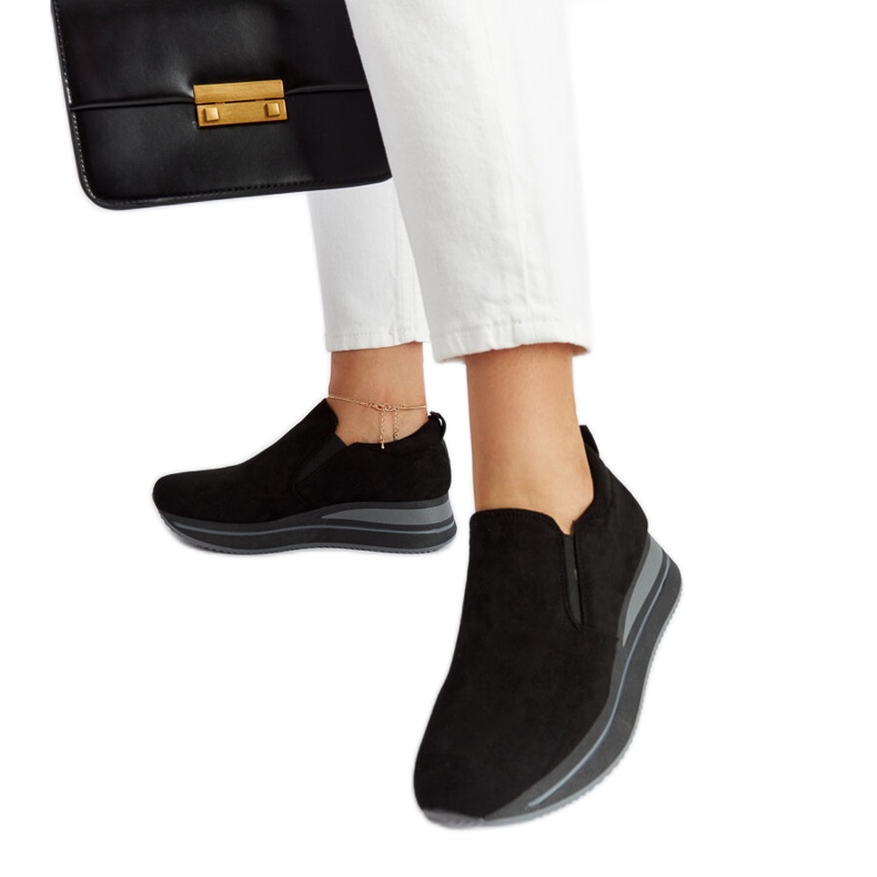 Schwarze Cliffside-Plateau-Sneaker